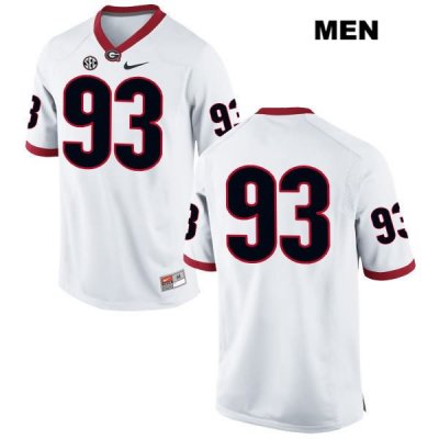 Men's Georgia Bulldogs NCAA #93 Antonio Poole Nike Stitched White Authentic No Name College Football Jersey LPQ6654KR